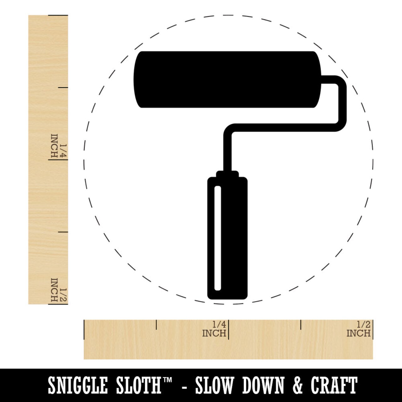 Paint Roller Painting Rubber Stamp for Stamping Crafting Planners